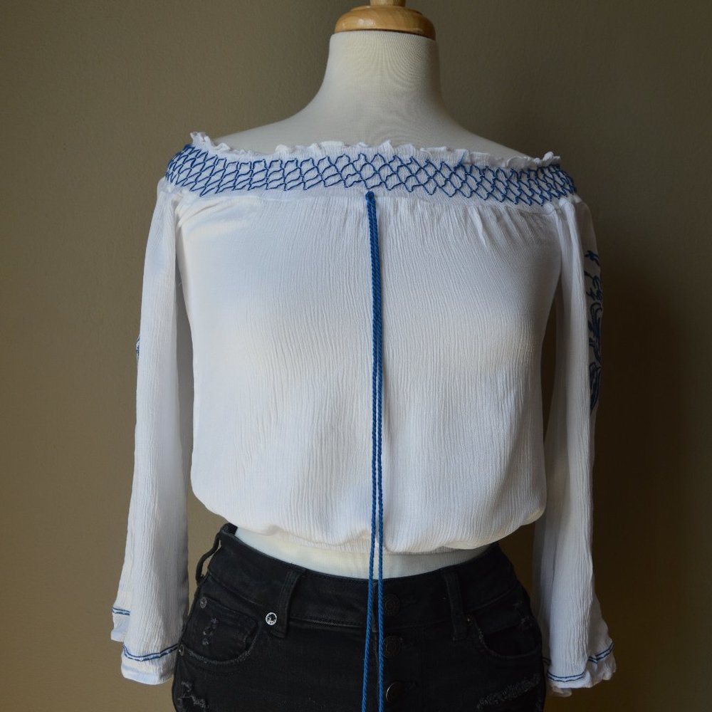Charlotte Russe Cropped, Off-the-Shoulder Top